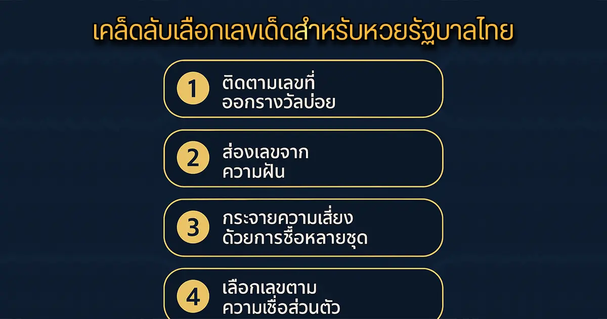 เคล็ดลับเลือกเลขเด็ดสำหรับหวยรัฐบาลไทย